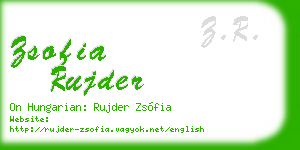 zsofia rujder business card